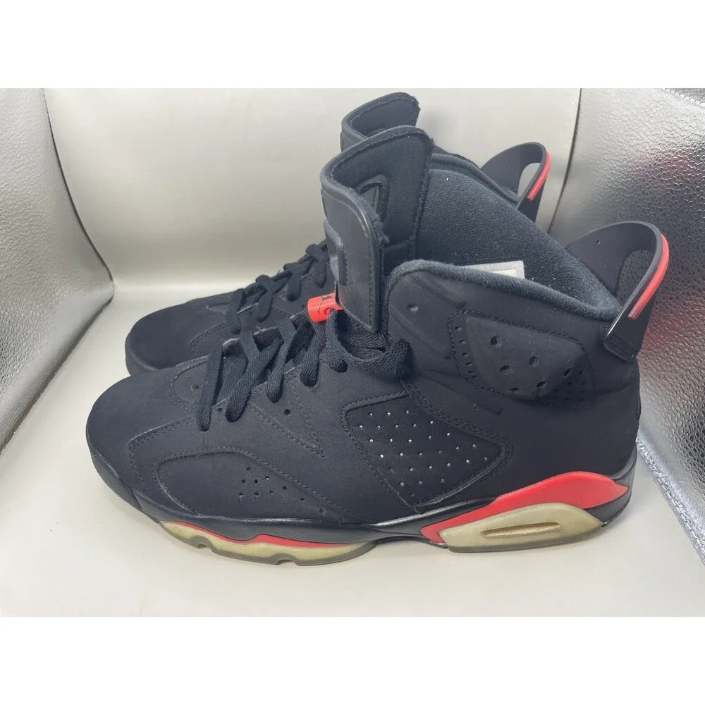2019 Nike Air Jordan 6 VI Retro Black Infrared Mens 9.5 Black Red 384664-060